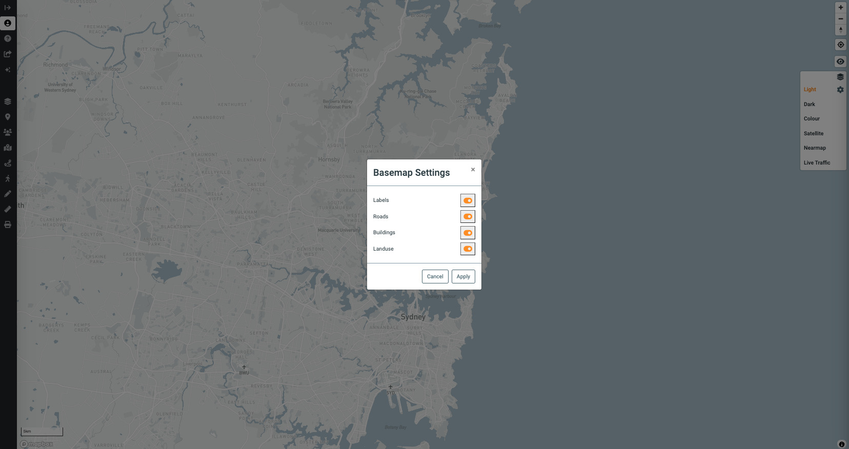 Base map settings